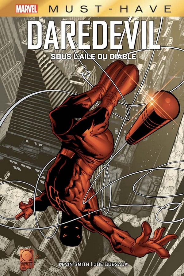 Couverture française du comics Daredevil sous l'Aile du Diable de Joe Quesada et Kévin Smith rassemblant tout les épisodes de la série Daredevil sous l'aile de diable