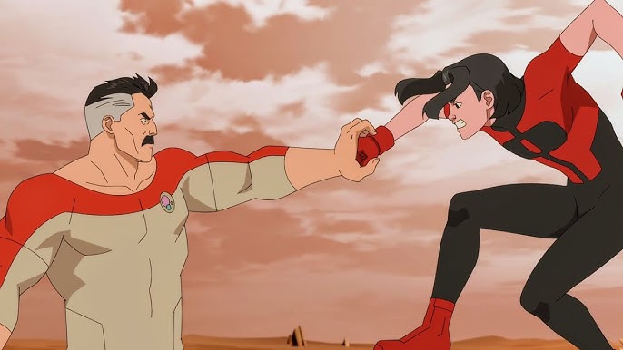 Image issue de Invincible saison 4 mettant en scène Nolan et Oliver 