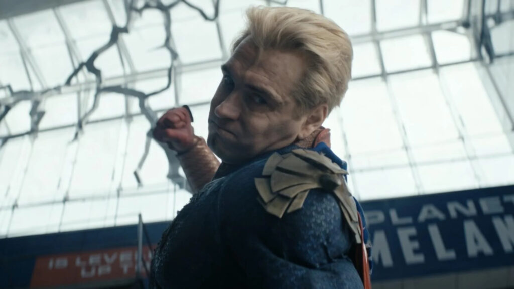 image issue de la série The Boys saison 5 mettant en scène le personnage de Homelander. 